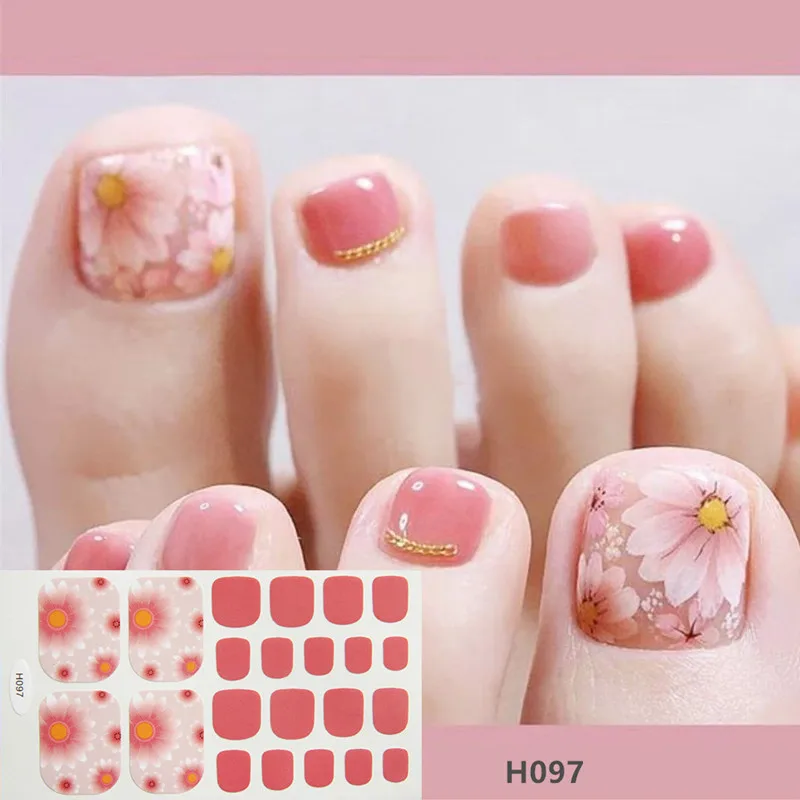 New Summer Beach Toenail Stickers Waterproof Safe Self Adhesive Cute Toe Nail Wrap Stickers DIY Foot Beauty Decoration Decals