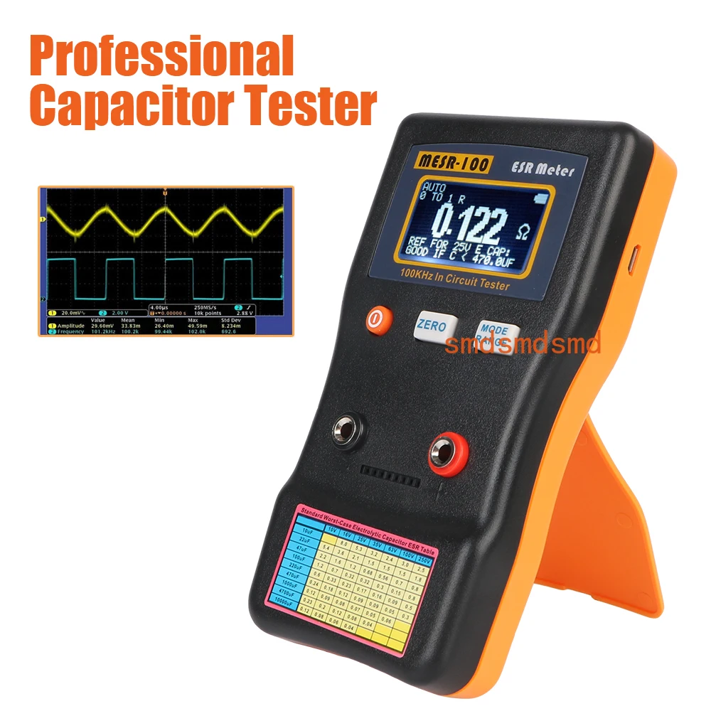 MESR-100 MESR100 Capacitance Resistance Circuit Tester ESR Digital Capacitance Professional Measuring Capacitor Board Detector