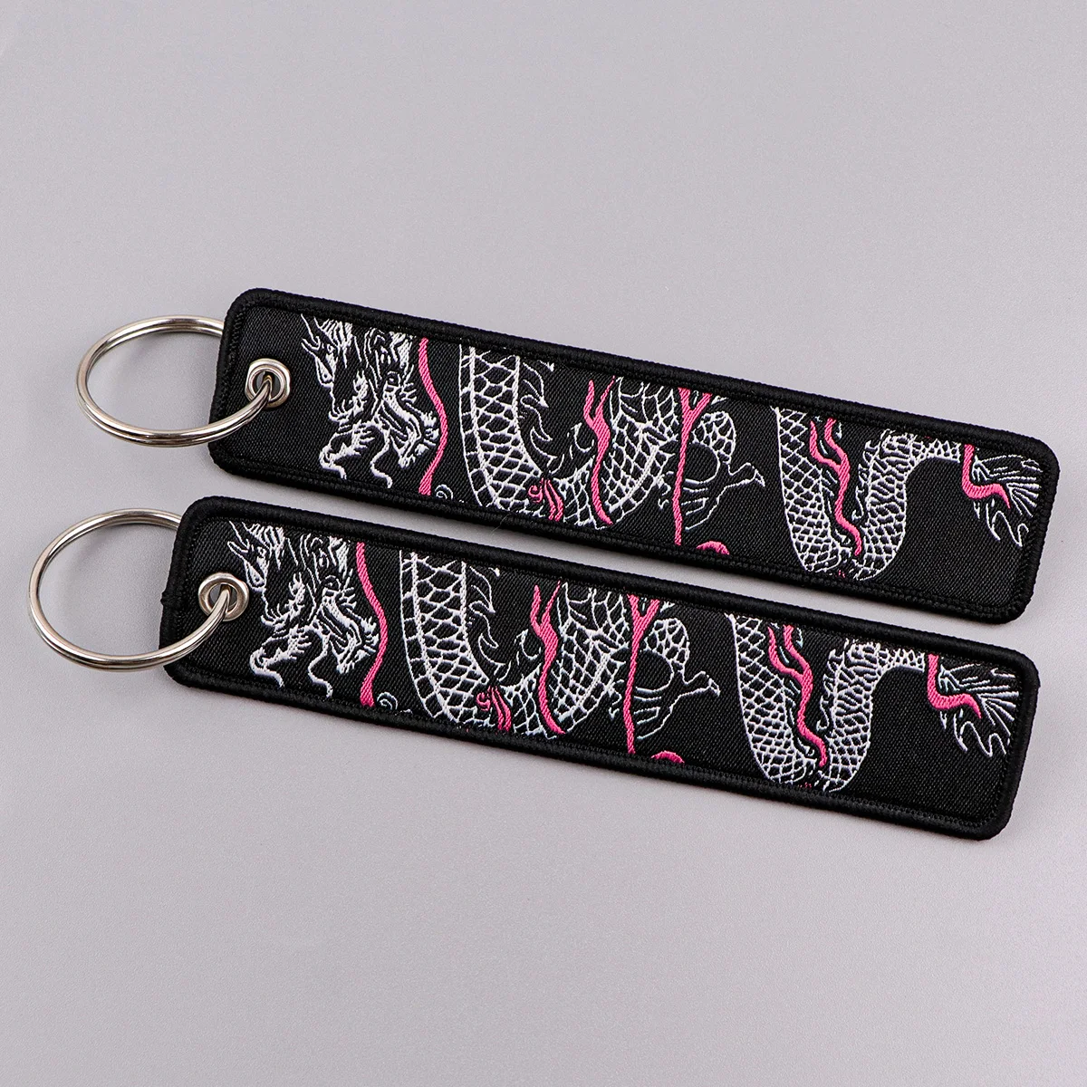 Dragon Embroidery Key Fobs Cool Keychain For Motorcycles Cars Key Ring Key Holder Key Pendant Key Tags Chaveiro Jewelry Gift