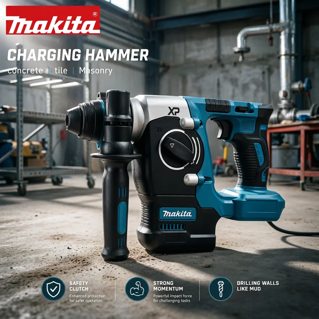 Makita 273 Electric Cordless Brushless Hammer Drill Rechargeable Rotary Hammer Drilling and Chiseling High Torque Power Tool