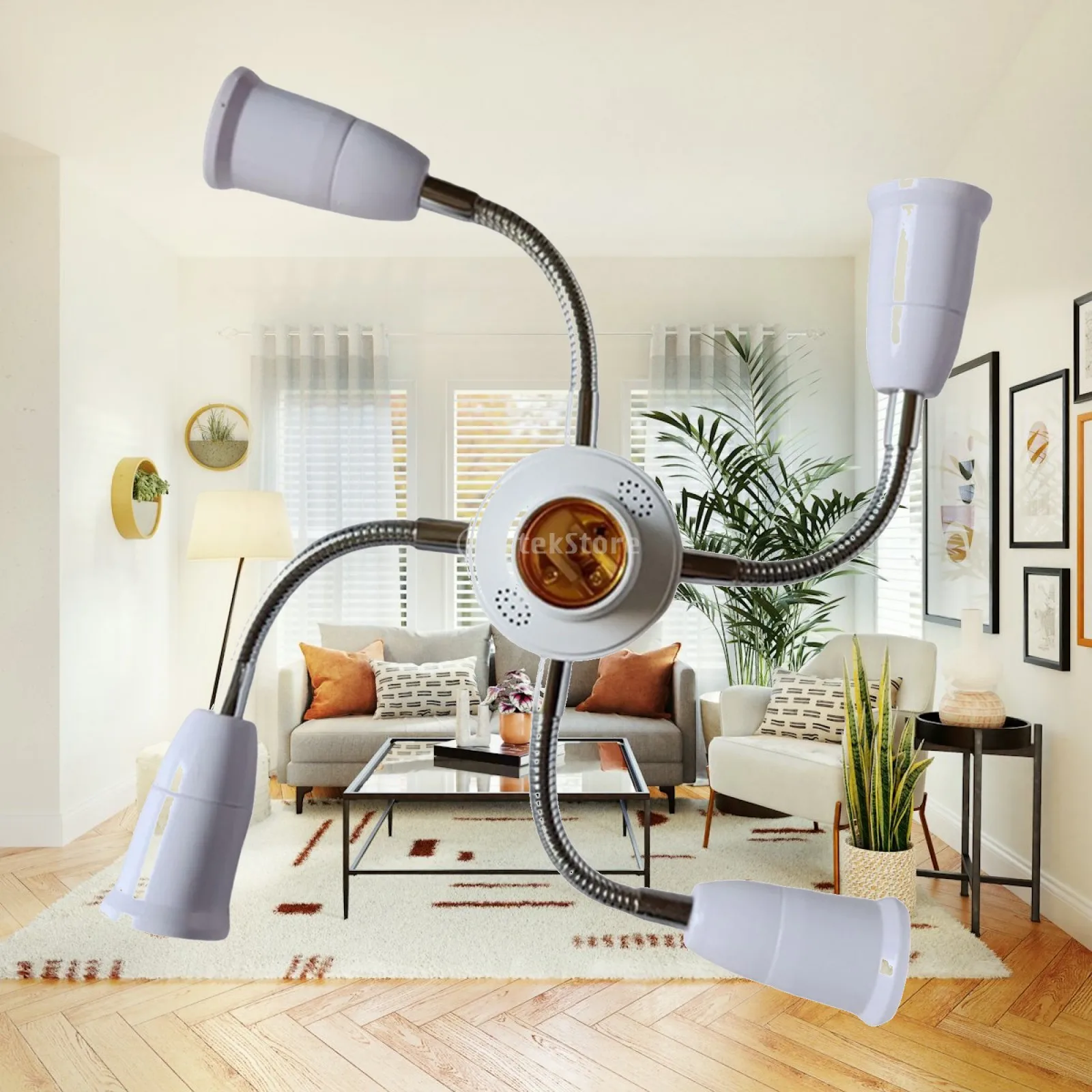E27 Bulb Lamp Holder 360 Rotatable Flexible Adapter for Creative Lighting Arrangements in Exhibitions and Bedrooms