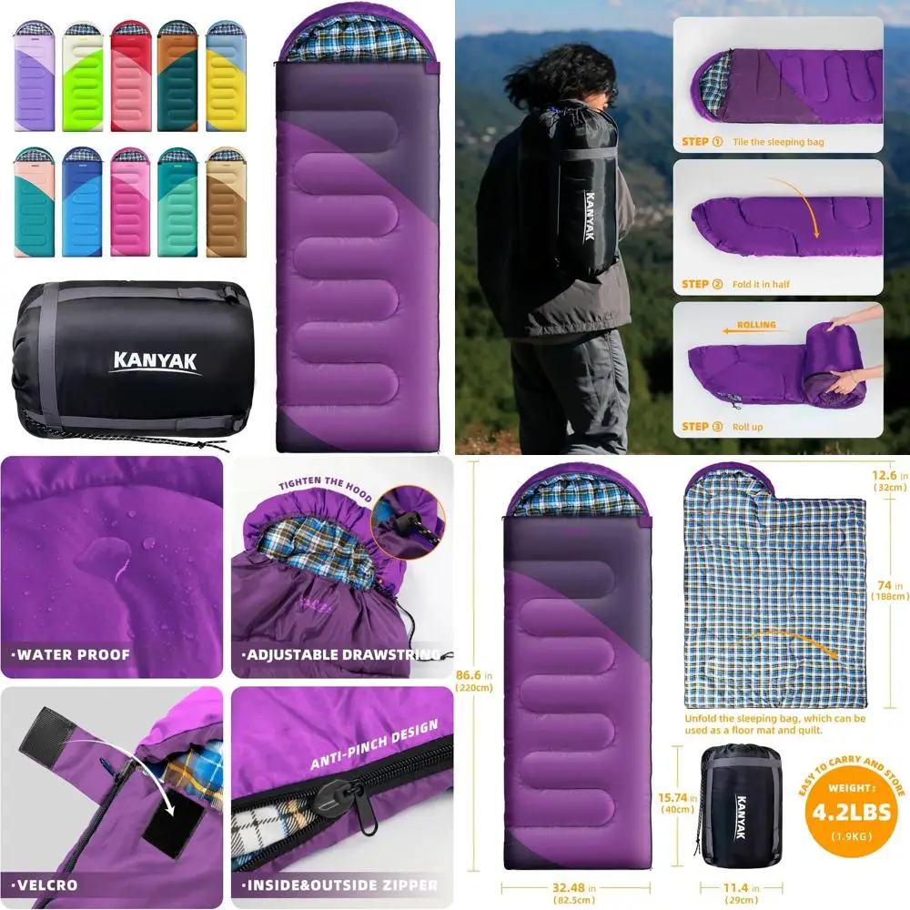 

32 ° Спальный мешок F для холодной погоды для взрослых, детей и подростков — идеально подходит для кемпинга, путешествий и активного отдыха в 3-4 сезонах