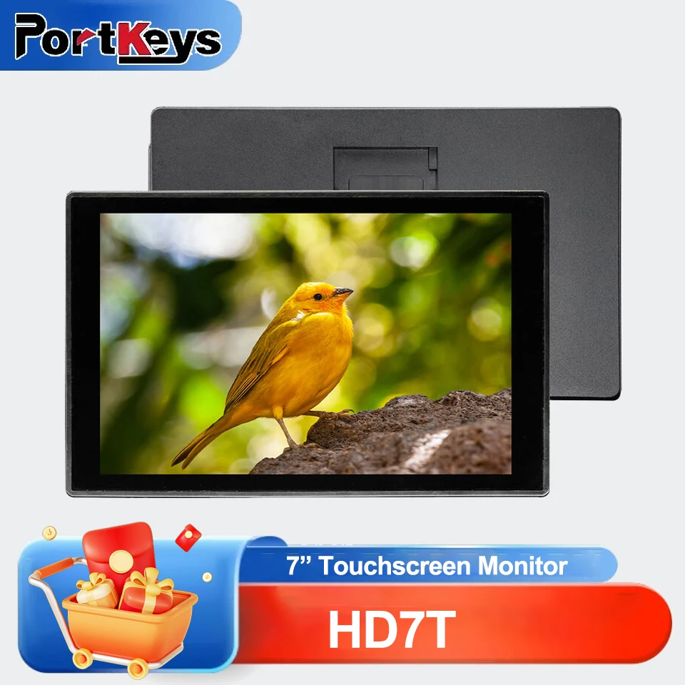 

PORTKEYS HD7T 7-дюймовый монитор для камеры с сенсорным экраном, 1000 нит, 1000:1, 8 бит, 1280*800, для видеостудии и прямой трансляции