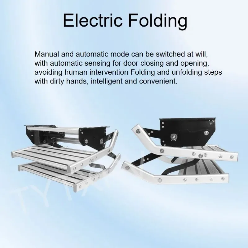 خطوات كهربائية مزدوجة RV سميكة من سبائك الألومنيوم مع ضوء LED لمقطورة شاحنة قافلة التخييم #3