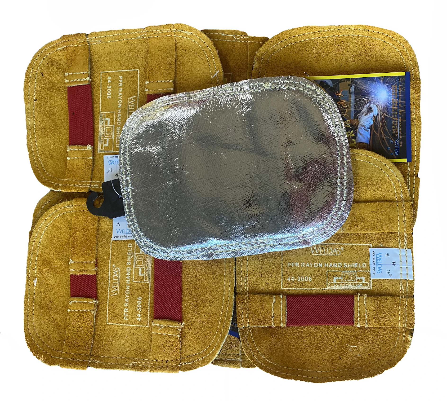 Heat Reflective Aluminized Hand Shields Welder Tools Hot Aluminum Armfuls Arc Protective Leather Welding Gloves Fire Proof High
