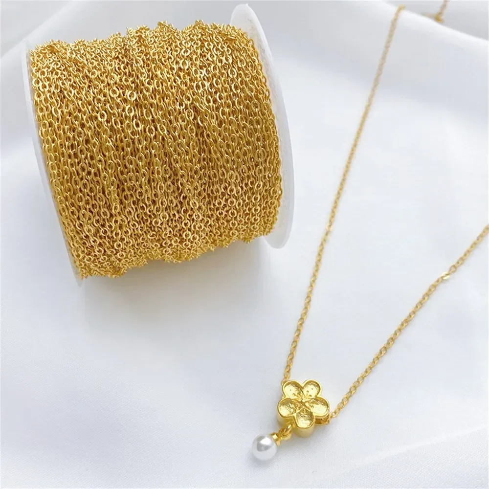 

Sand Gold Vacuum Chain O-shaped Chain Loose Chain Handmade DIY Bracelet Necklace Extension Chain Jewelry Material Accessories