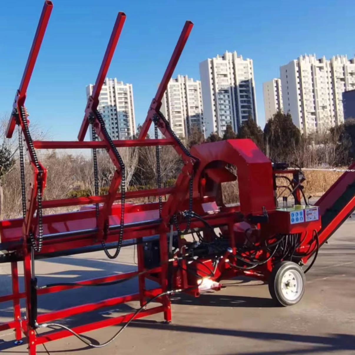 【Hot】35ton 50cm Log Splitting Fire wood Processor Machine Firewood Processor