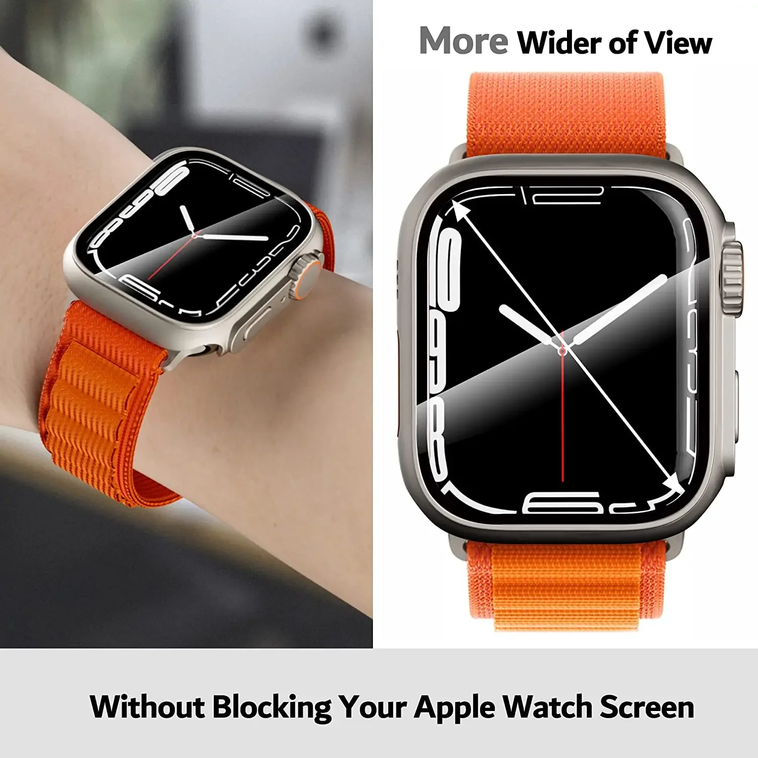 Screen Protector Cover for Apple Watch 44mm 45mm 46mm 42mm Hard PC Front Rear Bumper Case for Iwatch 10 9 8 7 6 Change To Ultra