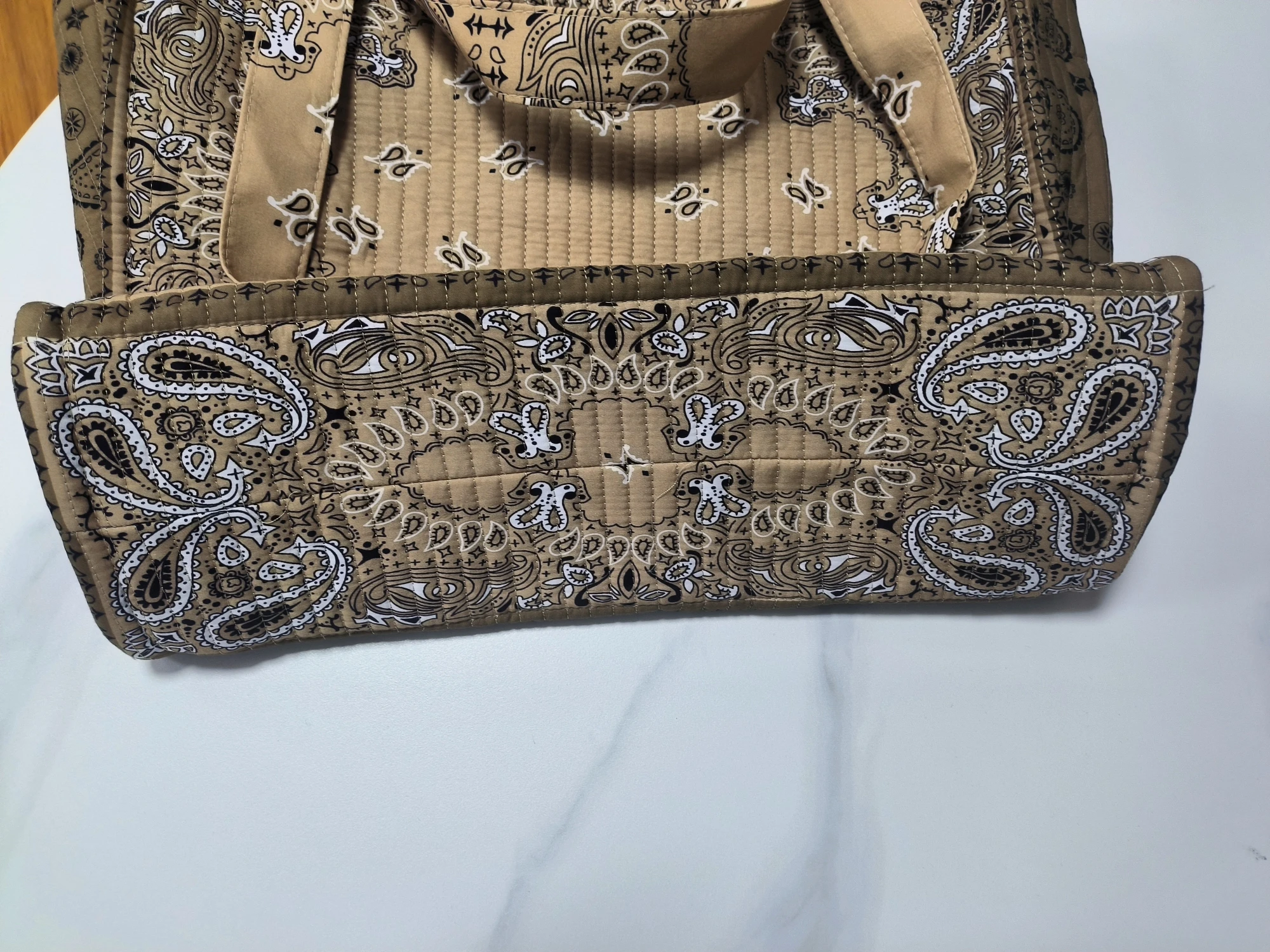 Böhmische Künstlerische Vintage-Tragetasche mit Blumenmuster, Damen-Schultertasche, Vielseitige Große Einkaufstasche für Arbeit und Freizeit – Detail 7