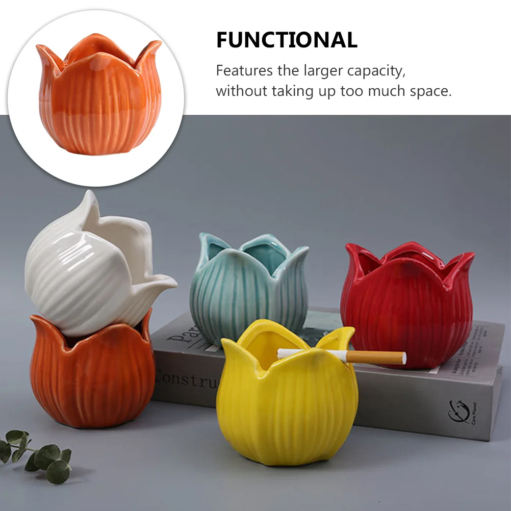 

Petal Ashtray Decoration Ceramic Home Porcelain Cigarette Butt Container Cigarettes Multifunctional Ashtrays