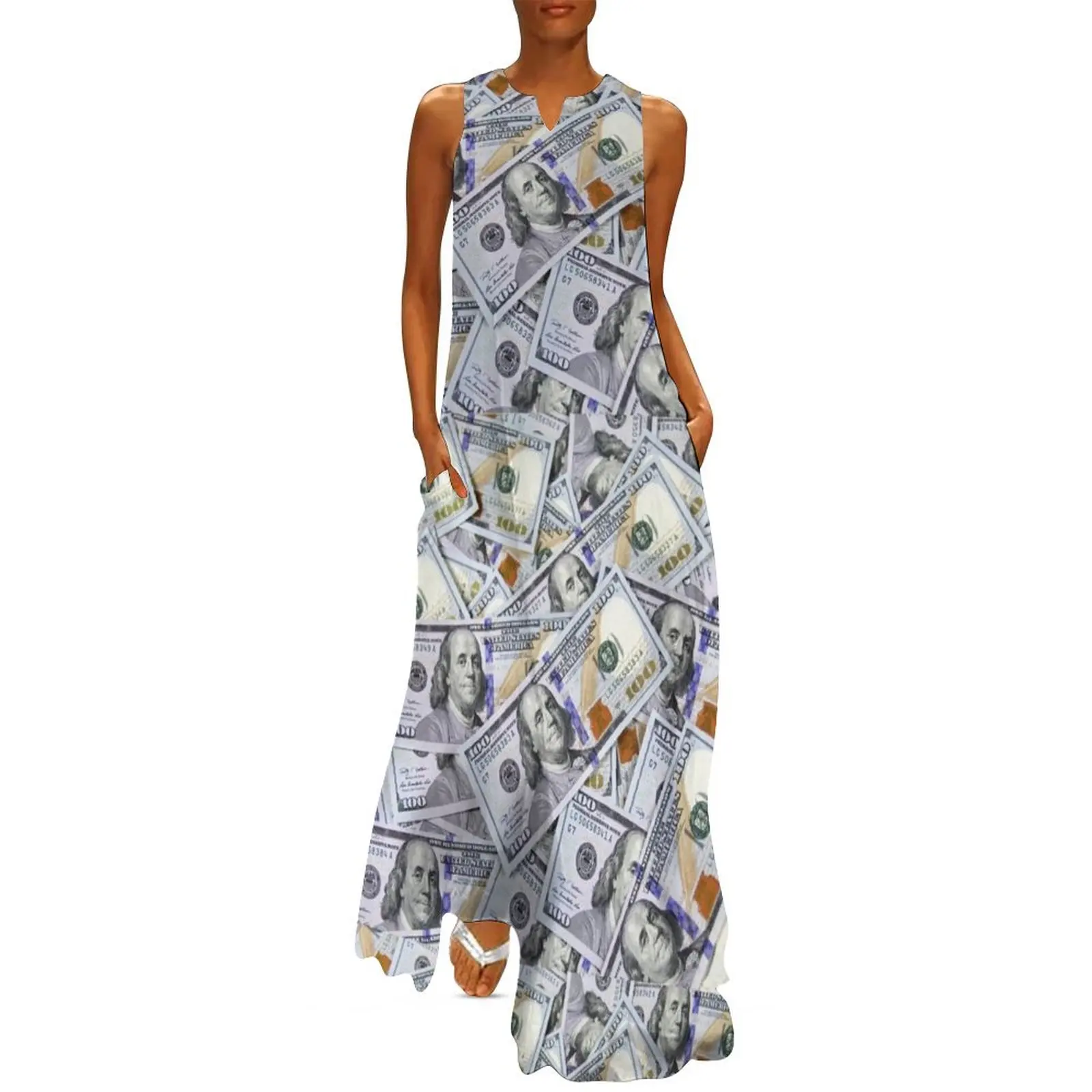 

One Hundred Dollar Bills Long Dress women's luxury party dress Casual dresses women's summer dresses 2025 Dress