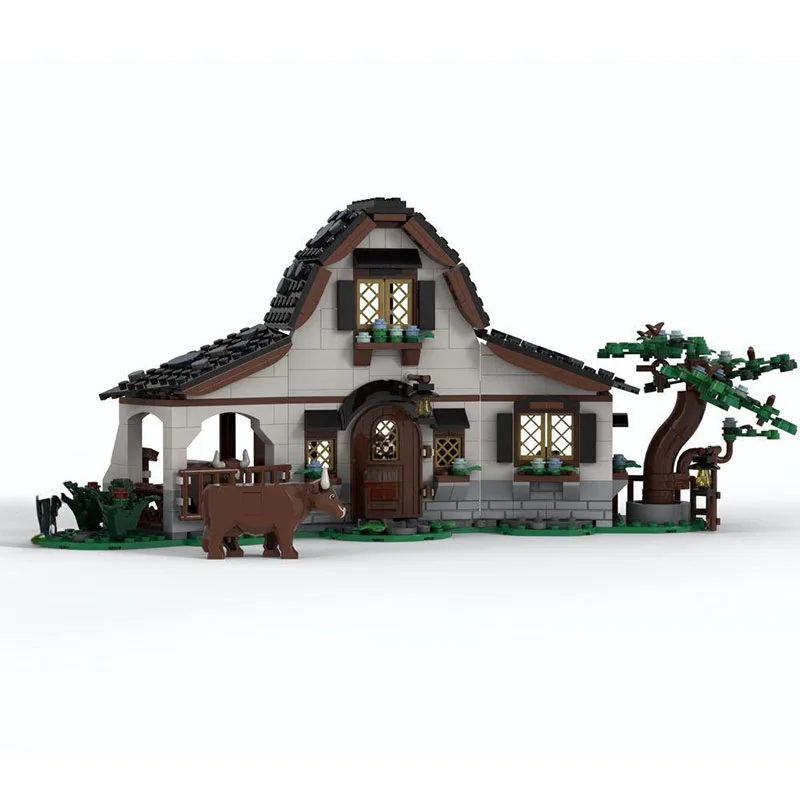 585-teiliges, verzaubertes, stabiles Moc-Bauset, mittelalterliches Haus, DIY-Architektur, einzigartiges Geburtstagsspielzeug für Sammler