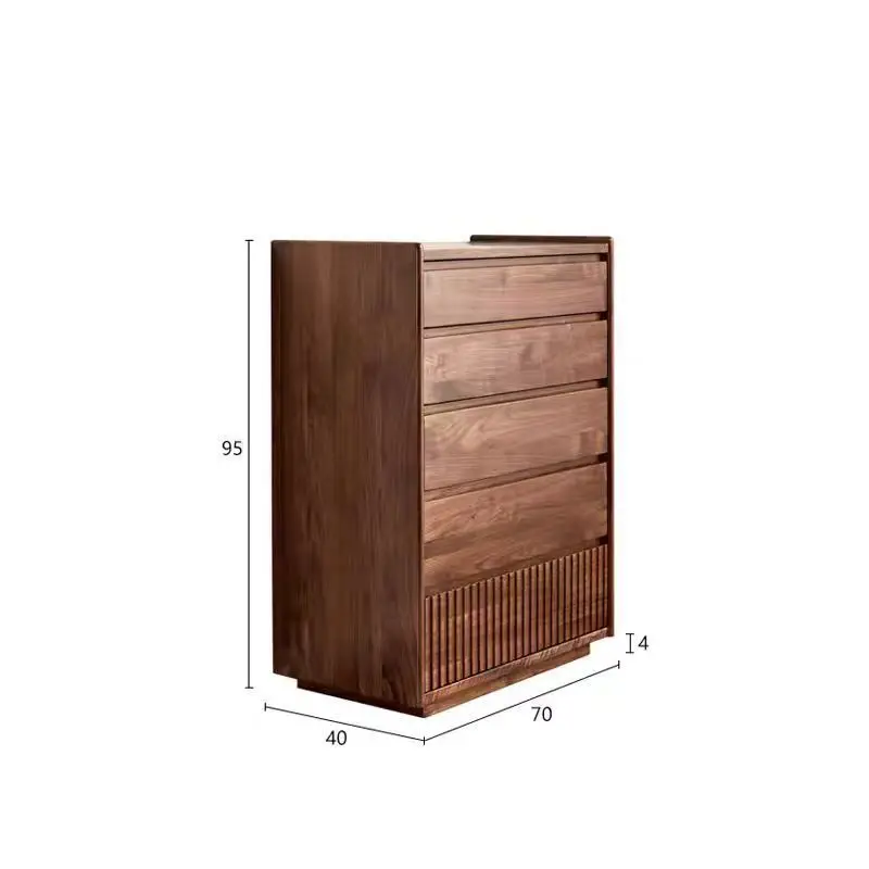 Customizable Nordic five-bucket modern simple solid wood bedroom drawer storage furniture