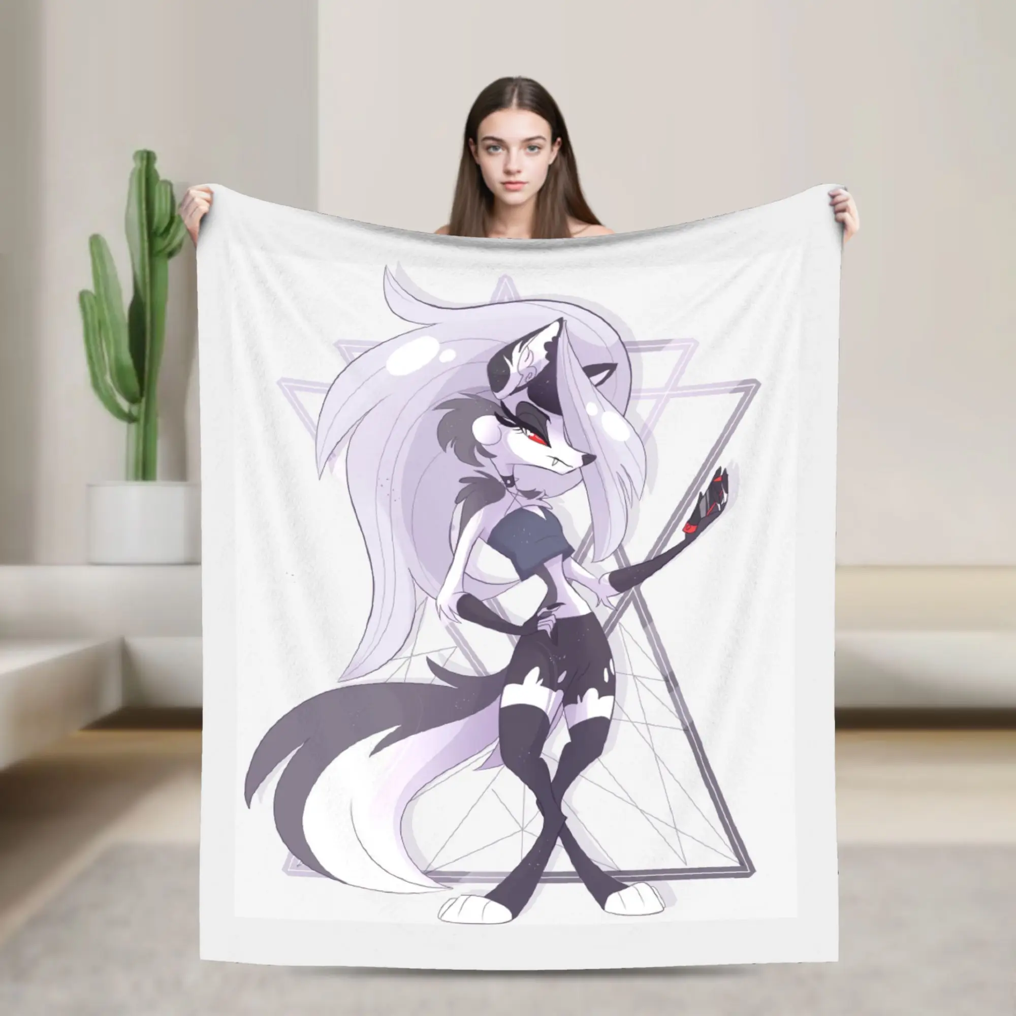 Cute Loona Blankets Fleece Summer Air Conditioning Anime Portable Soft Throw Blankets for Bedding Bedroom Plush Thin Quilt