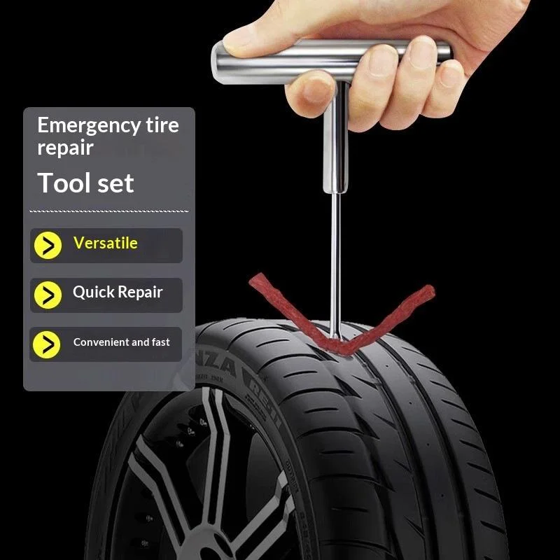 

33/58Pcs Auto Tire Repair Set Puncture Repair Tools Car Van Motorcycle Bike Emergency Heavy Duty Tubeless Tire Repair Rivet Set