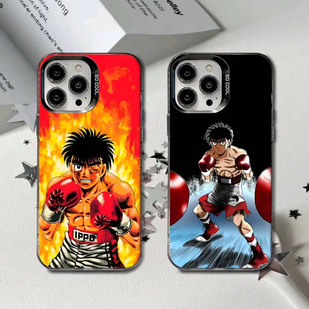 

H-Hajime No Ippo Phone Case For iPhone 16,15,14,13,12,11,8,7,Pro,Max,Plus,Mini,XS,SE Black Matte Hard