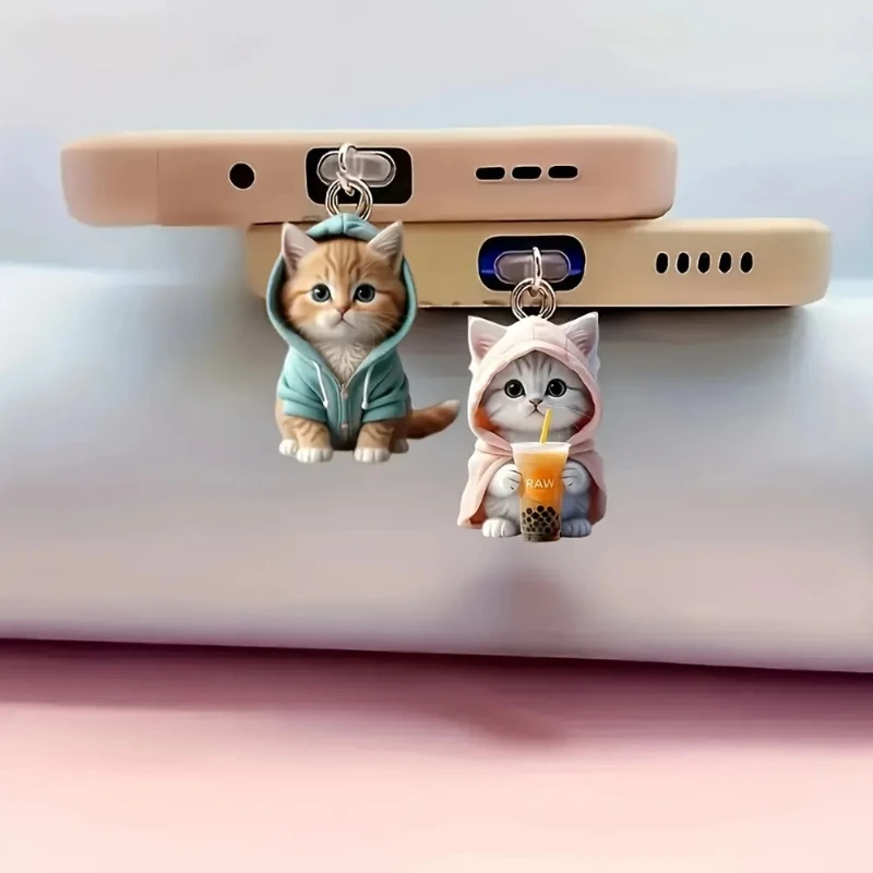 

Acrylic Dust Plug Suitable for Apple Mobile Phone Lightning Interface and Type-c Oval Interface Cute Practical Animal Pendant