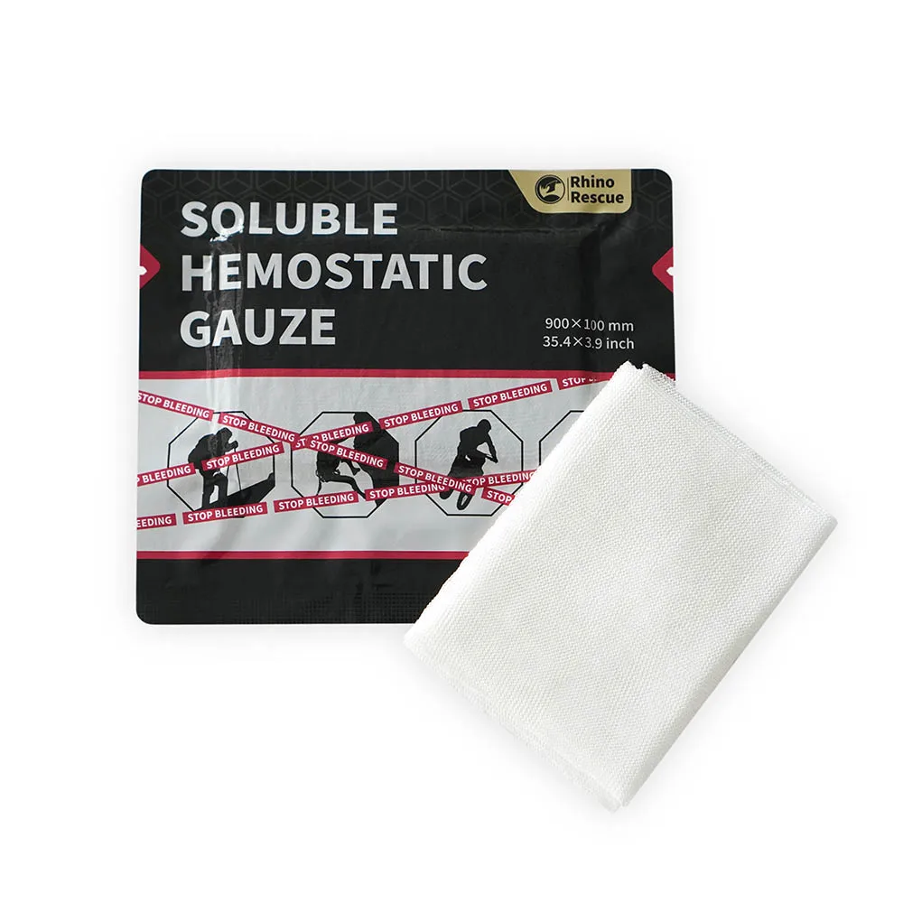 Rhino Rescue Soluble Hemostatic Gauze Portable Disposable Good Quality Combat Hemostatic Gauze Trauma Bandage