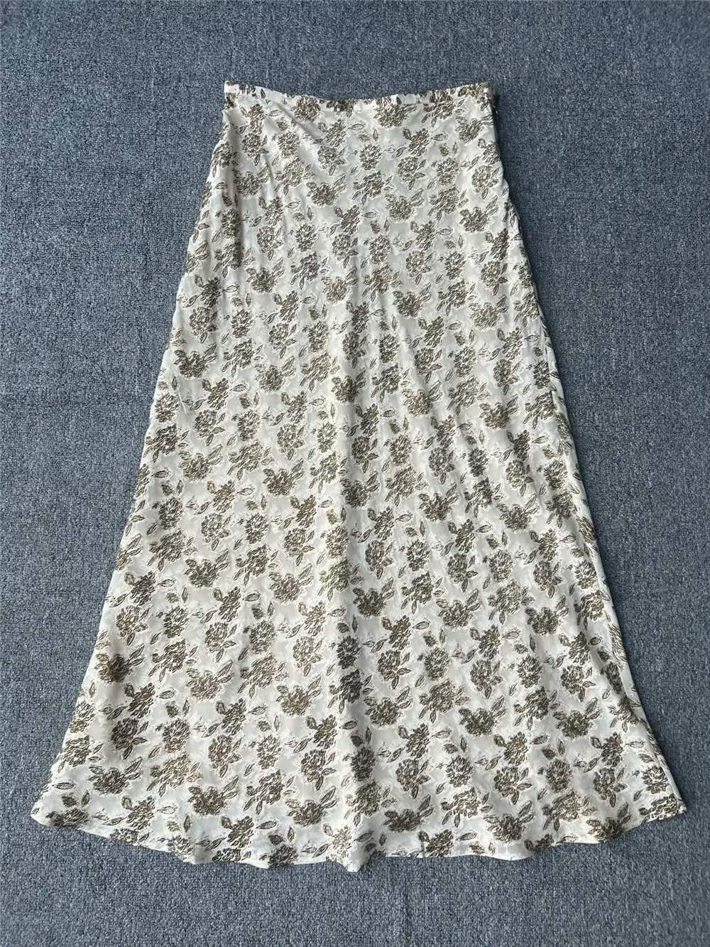 

High-Quality Women's Double-Layer Silk Jacquard Midi Skirt