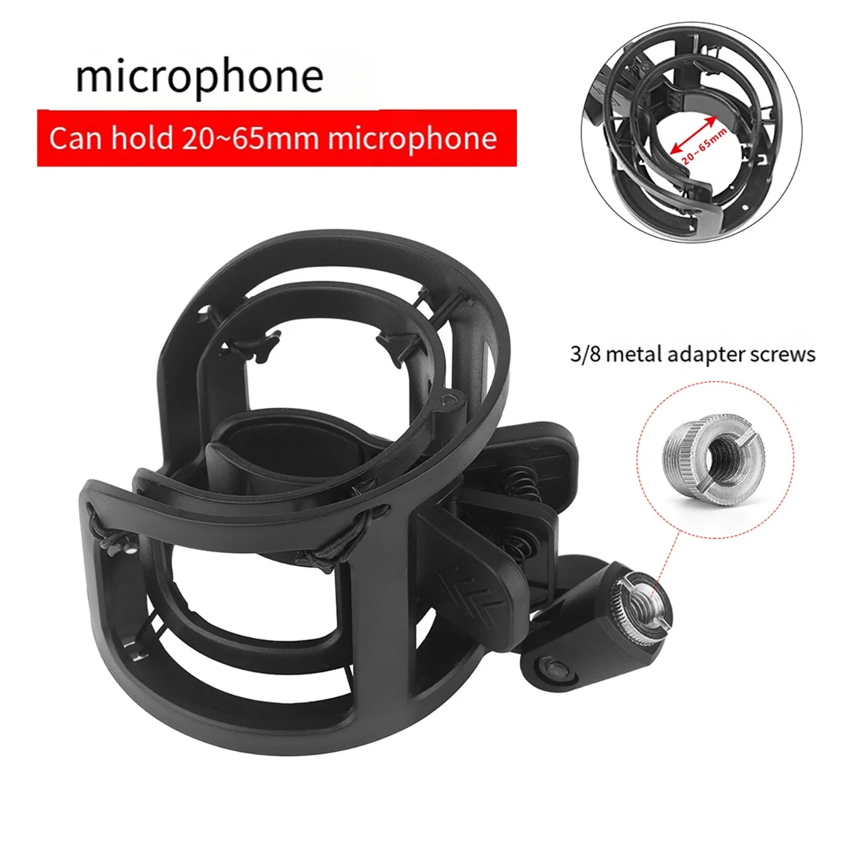 Microphone Shock Mount Microphone Adjustable Stand for All Microphones Size At 20mm-65mm 3/8