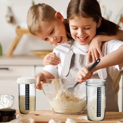 खट्टी रोटी स्टार्टर किट, फीडिंग डे ट्रैकर बैंड, 3-4 इंच व्यास के जार, आटा खुरचनी, स्पैचुला, बेकिंग सप्लाई में फिट बैठता है 8 best sales जामन - №3