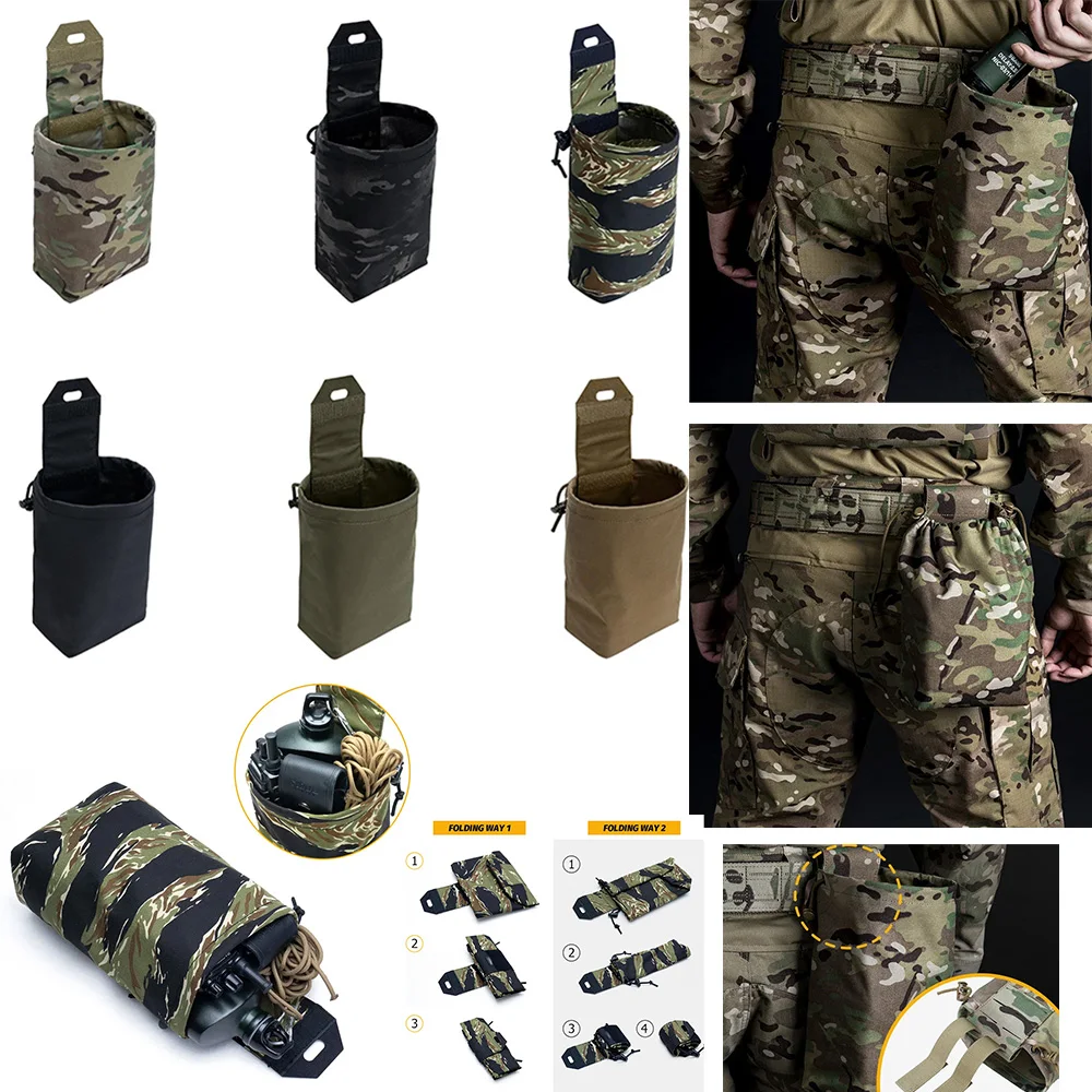 

Многоцелевая мини-сумка IDOGEAR для спорта на открытом воздухе, охоты, тактическая складная сумка для вторичной переработки, сумка для мусора MOLLE Drop Bag