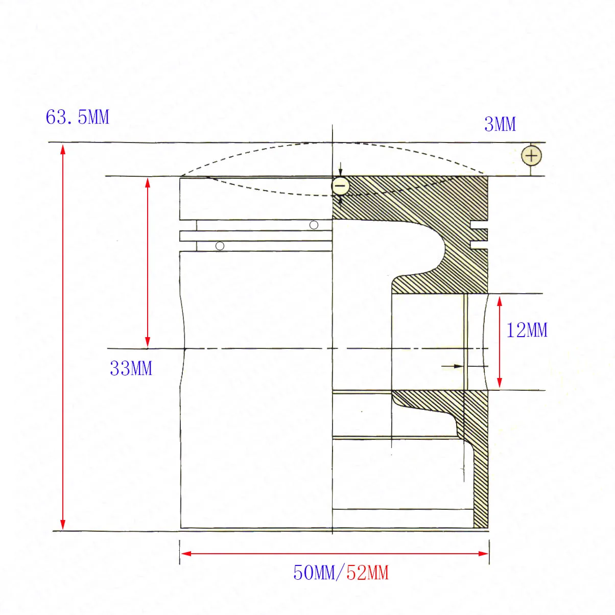 JOG 90 100 50MM 52MM 12MM Piston Kit  90CC 100CC Minarelli Jog 1P50QMF 1P52QMG Jmstar Wangye Sunny Keeway  Roketa  Scooter Buggy