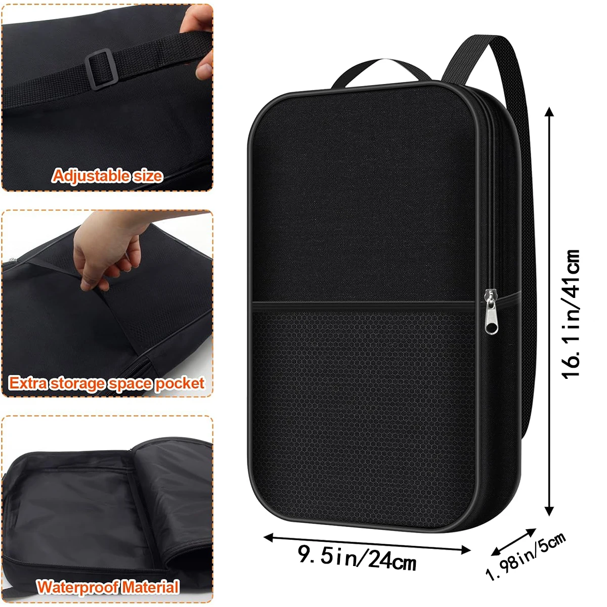 1pc Pickleball Paddle Cover with Pocket, With Extra Storage Space Pocket for Accessories, Fits Store 2 Paddle &4balls, Zipper C image 5