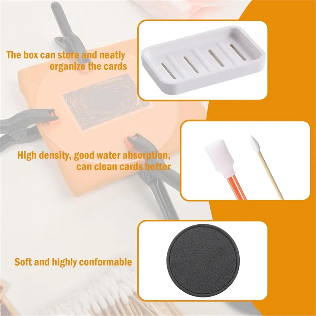 2026 New Trade Card Flattening Kit, Card Care Accessory Pack, Trading Card Cleaning Care Tool, Scratch Repair Care Accessory Kit