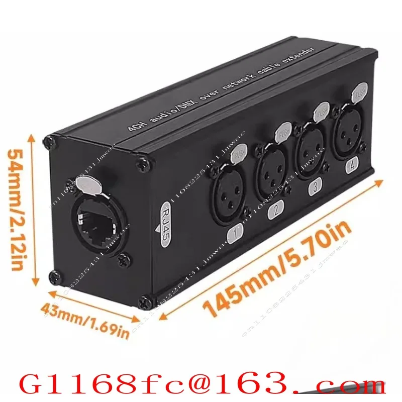 Suitable for 4-channel Canon To Ethernet Cable Extender XLR To RJ45 Network Port Transmission DMX Extender