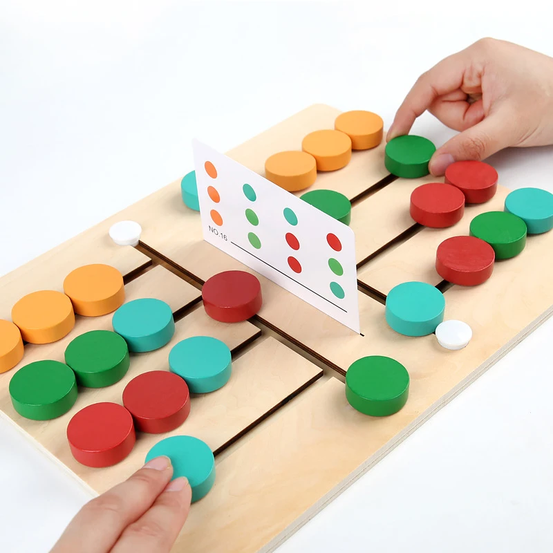 Montessori Color Matching Learning Toys Sliding Puzzle For Kids 3 4 5 6 7 Years Old Preschool Logic Game Brain Teasers Boys Girl