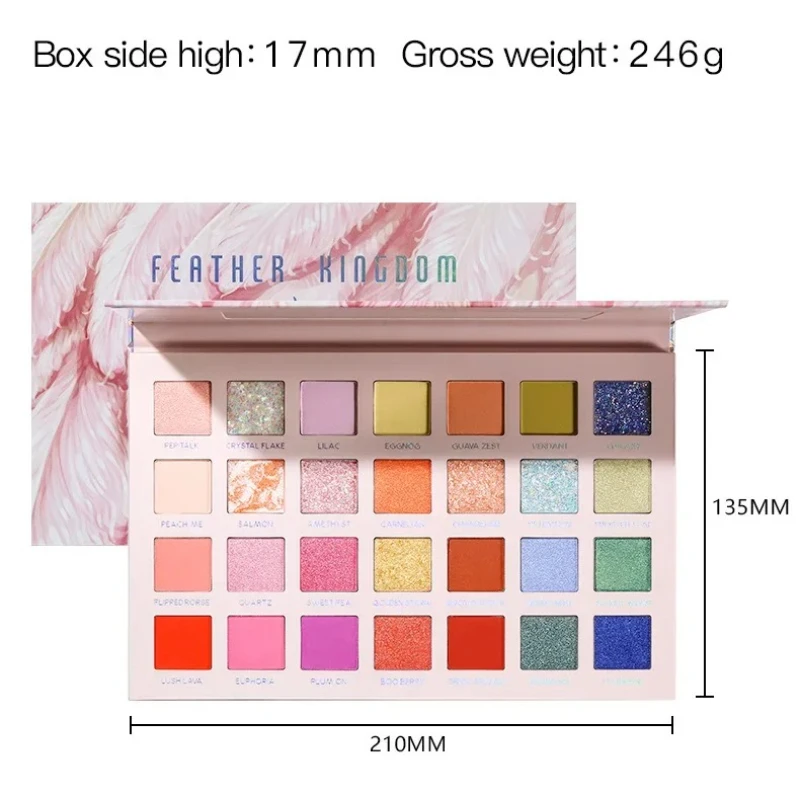 Tavolozza di ombretti luccicanti di alta qualità 28 colori Trucco di lunga durata Minerali nudi Argilla Glitter Ombretto Pallet Regali Cosmetici