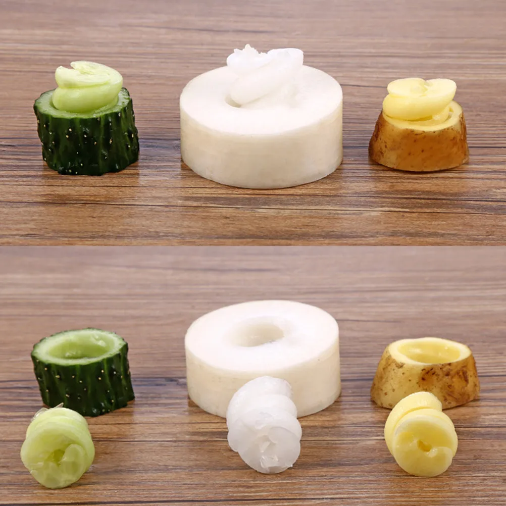 A2590 Stainless Steel Coils Knife Red Creative Vegetable Cutter Cucumber Rotating Fruit Carving Tool for Artistic Dish