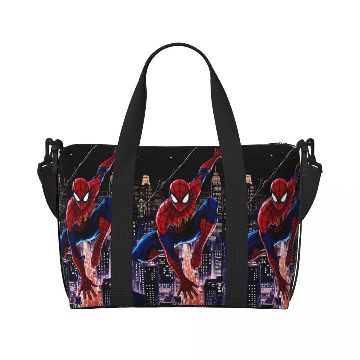 

Custom Cool Spiderman Beach Tote Bag Women Extra Large Gym Carry On Cobweb Cartoon Printing Travel Shopping Bags