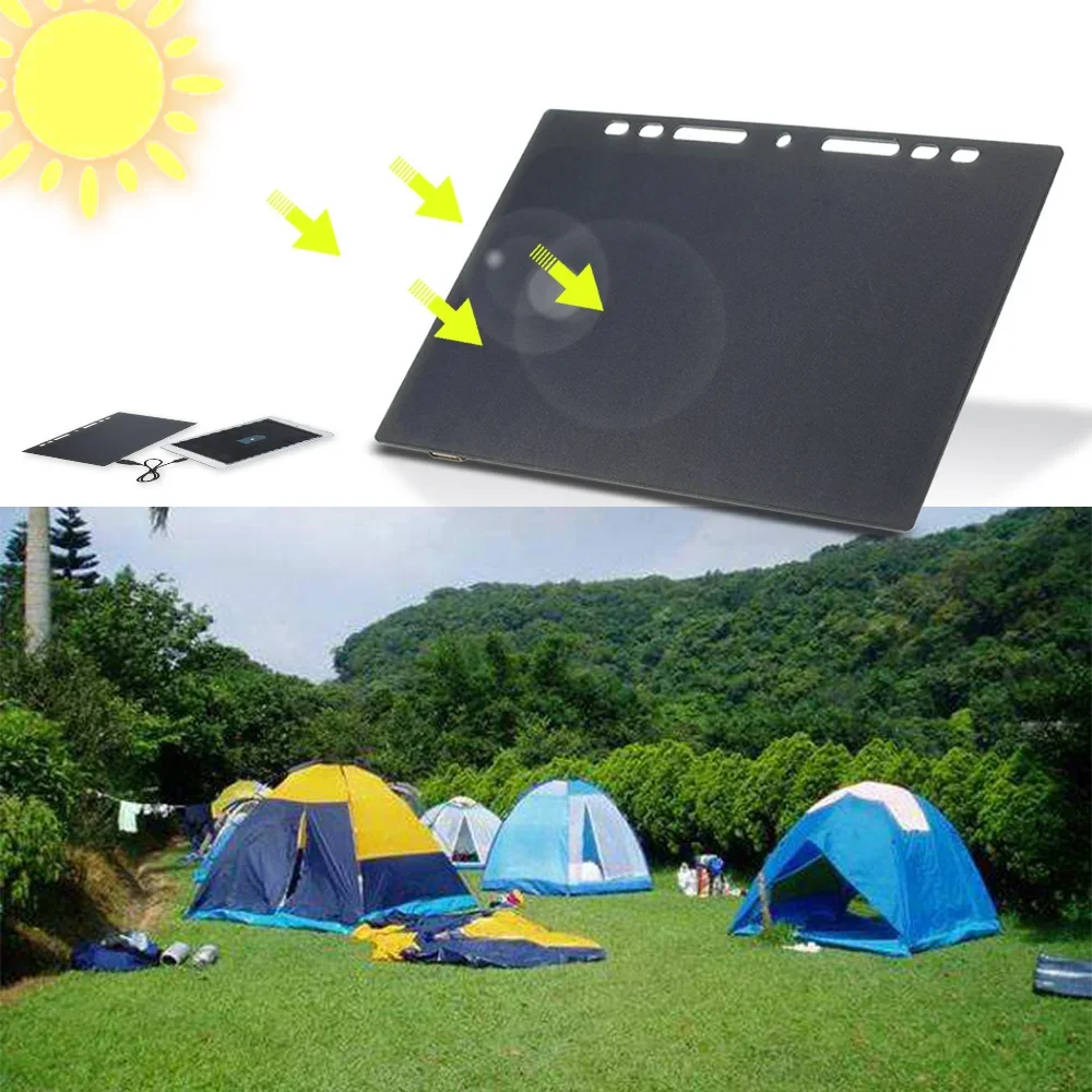 Solar Panel 10W High Power Mini Portable Monocrystalline Silicon Solar Panel Charger Solar Cell USB Port Camping Travel Outdoor