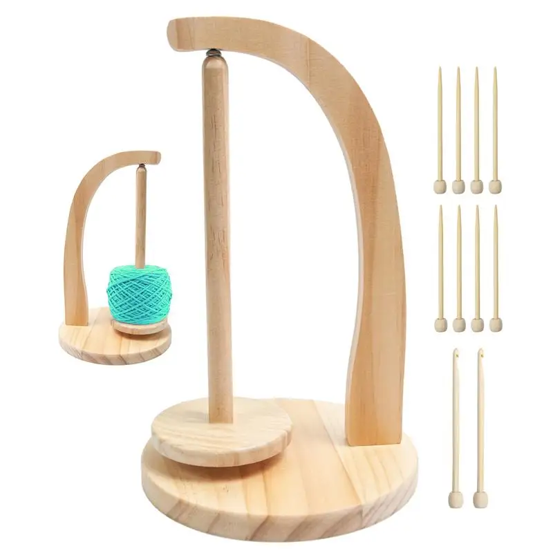 

Pendulum Yarn Holder Magnetic Wooden Yarn Dispenser For Knitting Beginners-Friendly Yarn Crocheting Equipment For Hats Socks