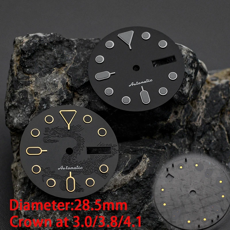 28.5 مللي متر C3 الأخضر الأزرق لوم الهاتفي صالح ساعات رجالية SKX007 SKX009 6105 SRPD TunaTurtle ساعة حافظة لليابان 7s26 NH35