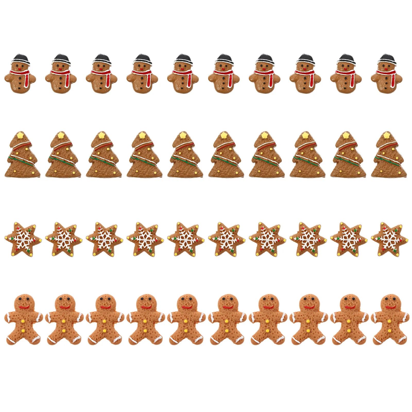 

40pcs Christmas Resin Accessories Diy Jewelry Making Supplies Mini Pendant For Handmade Crafts Phone Case Decoration