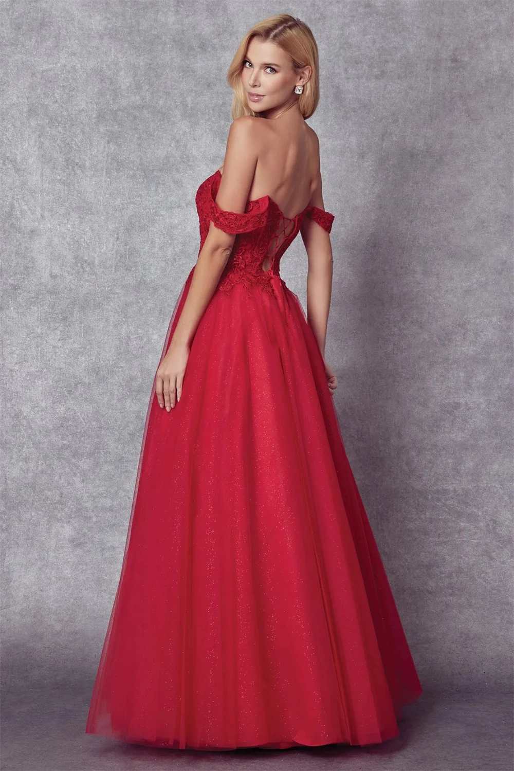 Jessica Red Bride Prom Dresses Embroidery Glitter Wedding Dress Evening Dresses Elegant Lady Wedding Formal Party Dress