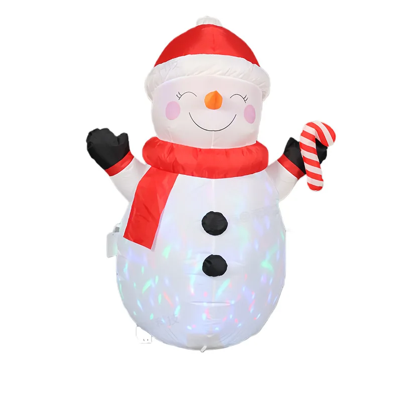 

Christmas inflatable air mold rotating stage light Christmas snowman candy cane yard party decoration ornament