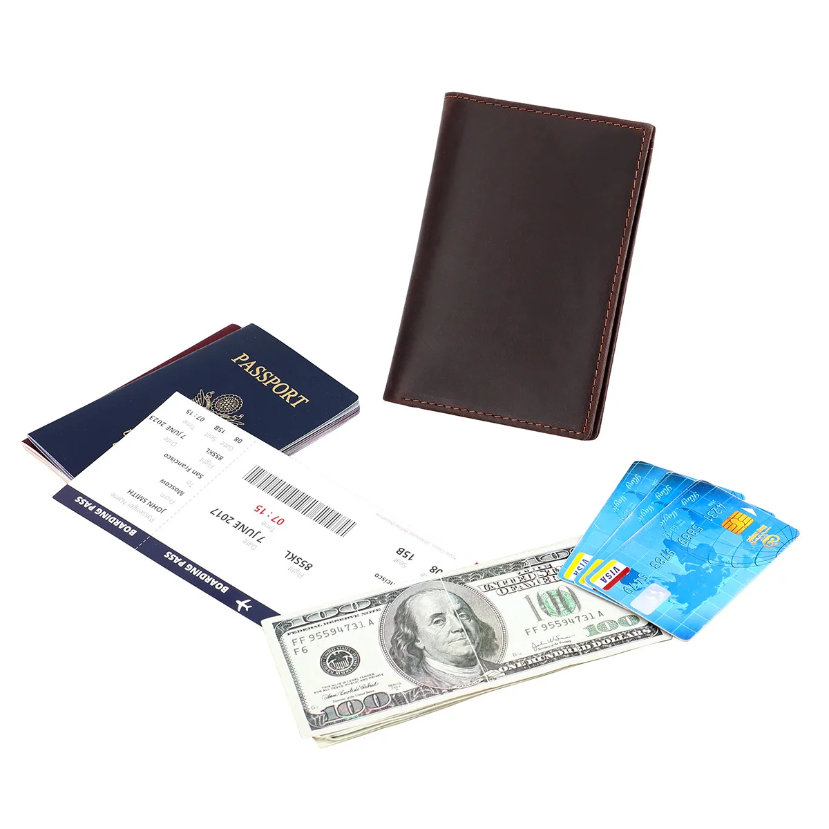 كريزي هورس محفظة جواز سفر جلدية أصلية رجل RFID حماية حامل بطاقة الائتمان عالية الجودة المرأة غطاء جواز سفر