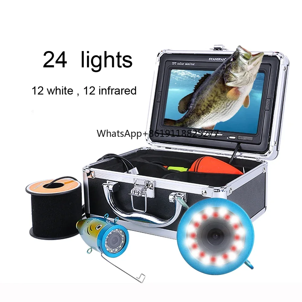 7 Inch 15M 1000TVL Underwater Fishing  12pcs White LEDs  12pcs Infrared Lamp For Ice Fishing