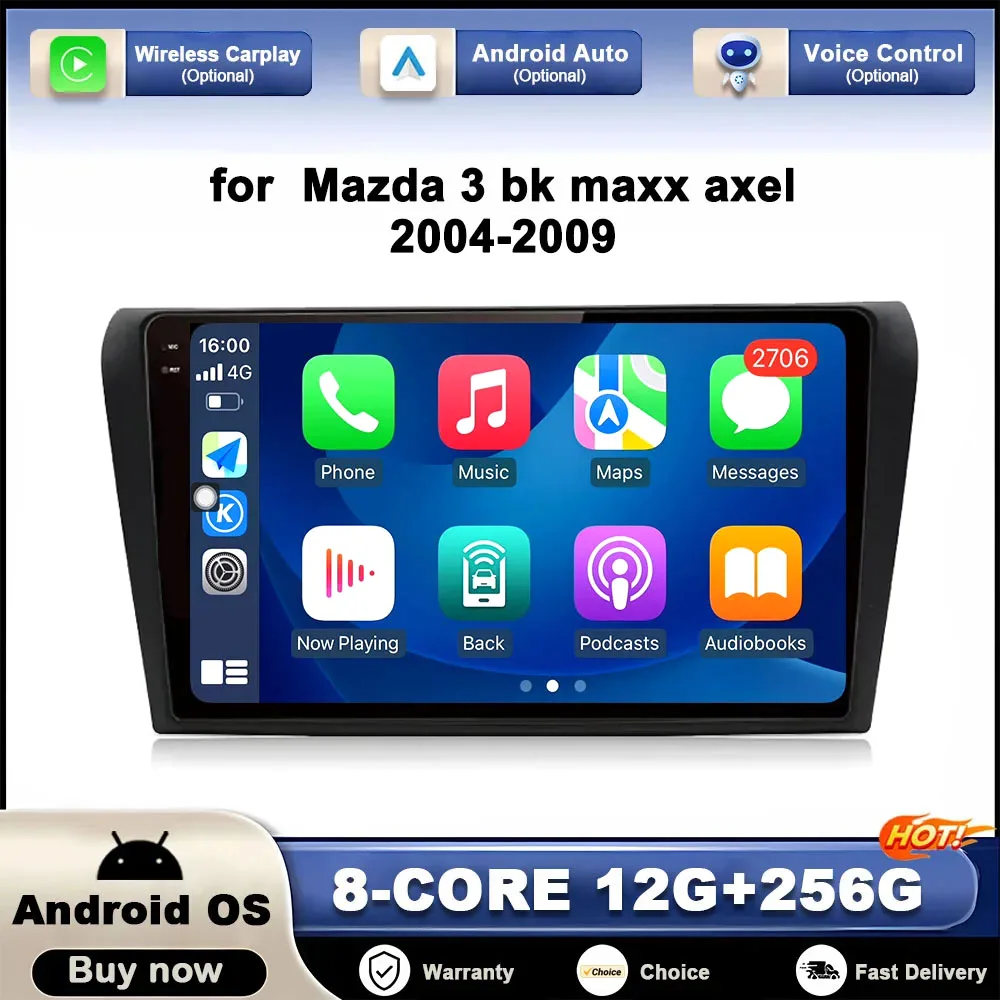 

9'' Android System for Mazda 3 bk maxx axel 2004 - 2009 Car Multimedia Video Player GPS Navigation DSP Stereo Touch Screen WiFi
