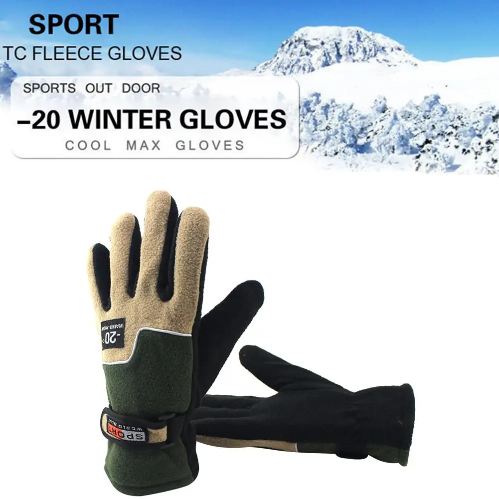 شتاء دافئ الصوف قفازات التزلج وركوب الخيل في الهواء الطلق يندبروف عدم الانزلاق دراجة نارية قفازات تنفس دراجة كهربائية القفازات كامل الاصبع