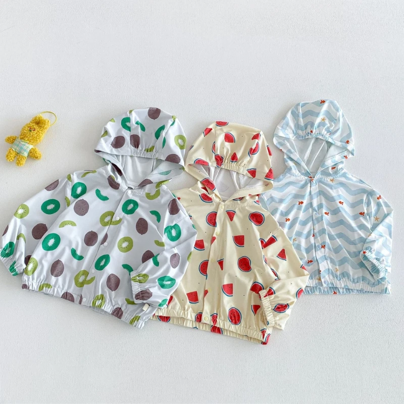 

2026 New Summer Children's Fruit Printed Thin Style Hot Selling Hooded Single Breasted Air Conditioning Sunscreen Jacket