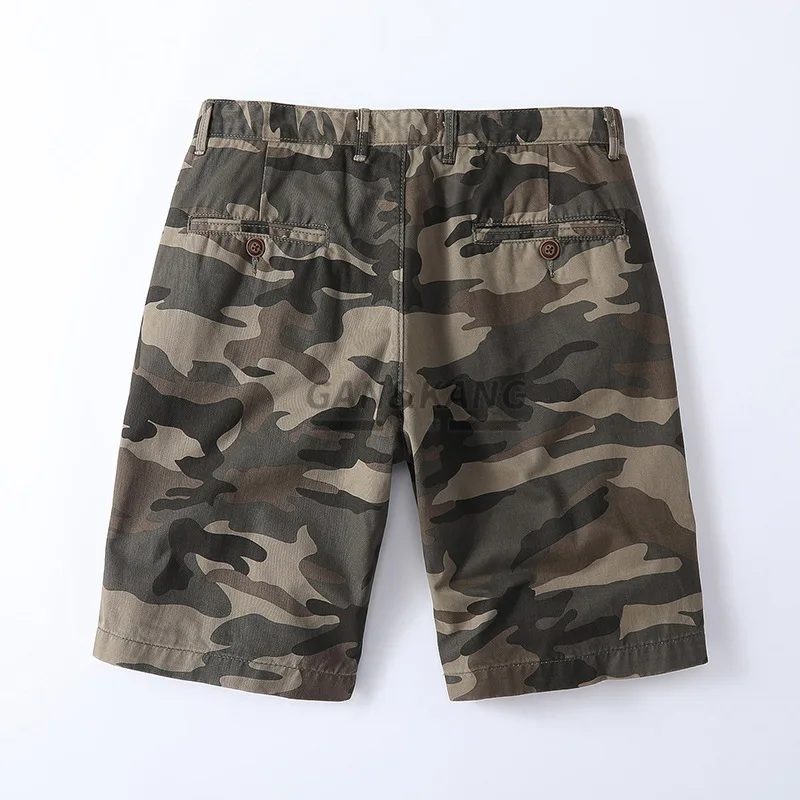 Casual Workwear Shorts for Men Trendy European and American Retro Summer Cotton Desert Camo Pants Mid-Length Men's Trousers view 2