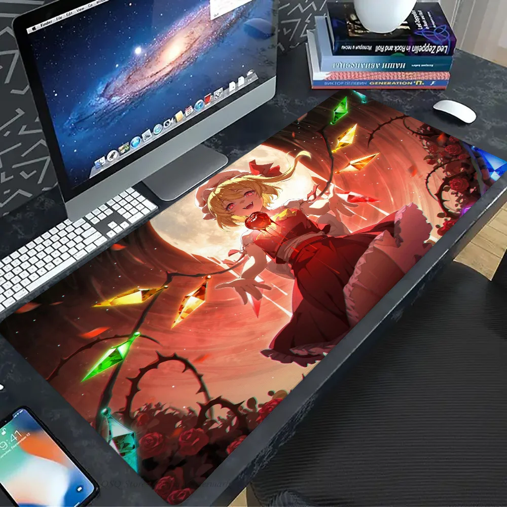 Flandre Scarlet Game T-TouHou P-Project Mousepad Mouse Mat Desk Mat With Pad Gaming Accessories Prime Gaming XXL Keyboard Pad