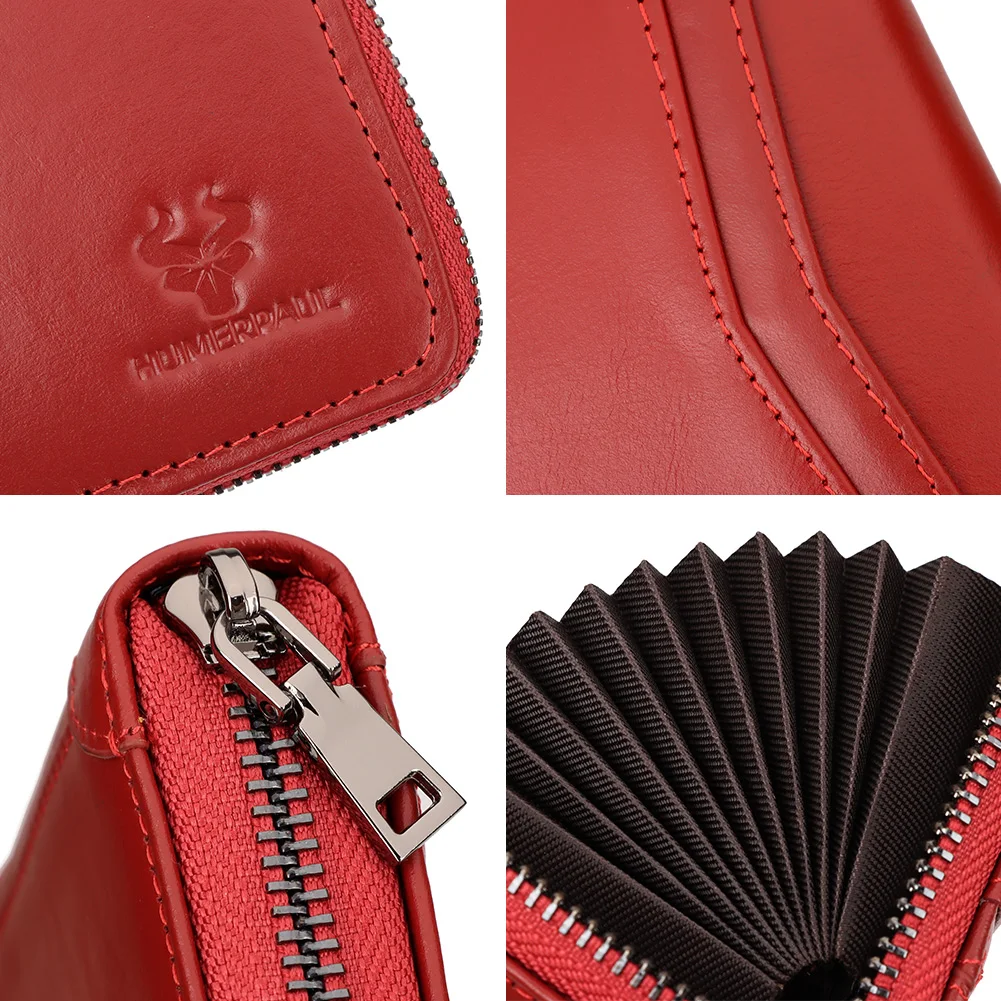 محفظة جلدية أصلية 100% مع فتحات بطاقات متعددة، حقيبة بطاقات الائتمان الصغيرة للسيدات والأعمال التجارية وبطاقة الهوية وحقيبة العملات المعدنية للرجال