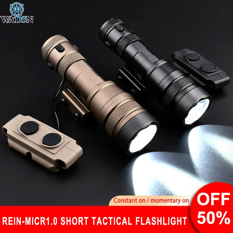 

WADSN Tactical REIN Micr1.0 Weapon Scout Light Powerful 1000 Lumens AR15 Rifle Light Fit Picatinny Rail Hunting Airsoft Lamp