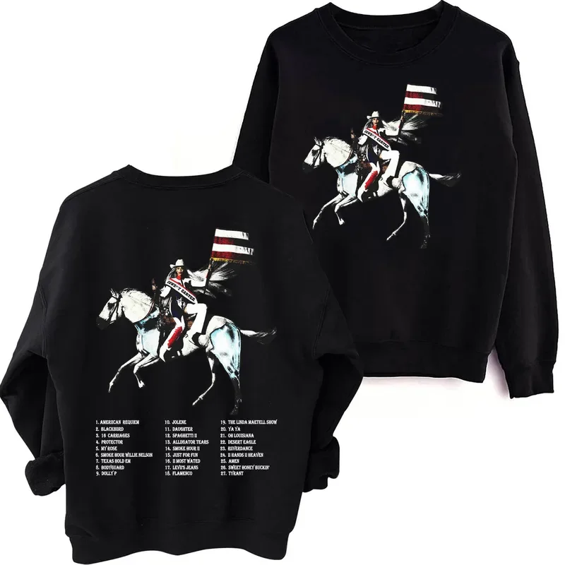 

Beyonce Cowboy Carter Act II Sweatshirt Harajuku Round Neck Long Sleeve Oversized Hoodie P!nk Fans Gift